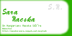 sara macska business card